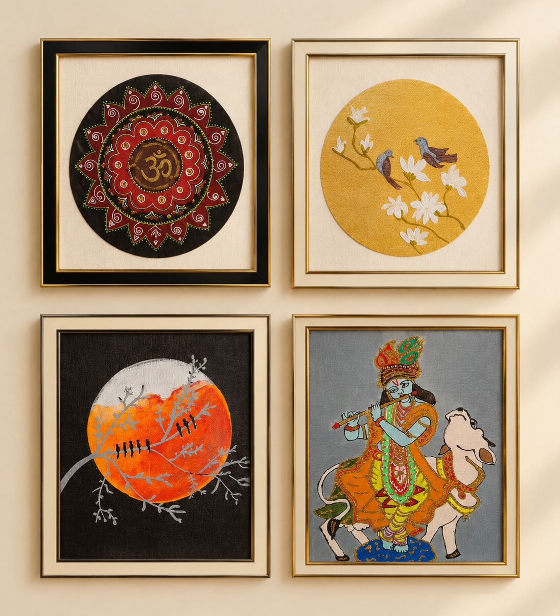 Four Framed Textile Artworks